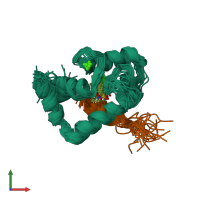 PDB entry 2krd coloured by chain, ensemble of 20 models, front view.