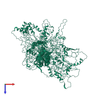 PDB entry 2krg coloured by chain, ensemble of 20 models, top view.