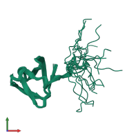 PDB entry 2krs coloured by chain, ensemble of 20 models, front view.