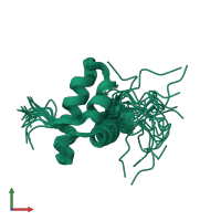 PDB entry 2kru coloured by chain, ensemble of 20 models, front view.