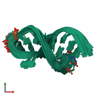 PDB entry 2kry coloured by chain, ensemble of 10 models, front view.