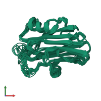 PDB entry 2ks4 coloured by chain, ensemble of 20 models, front view.