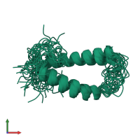 PDB entry 2ksd coloured by chain, ensemble of 20 models, front view.