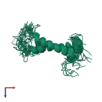 PDB entry 2kse coloured by chain, ensemble of 20 models, top view.