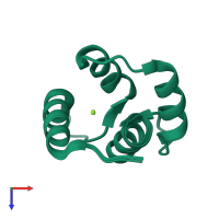 PDB entry 2ksz coloured by chain, ensemble of 5 models, top view.