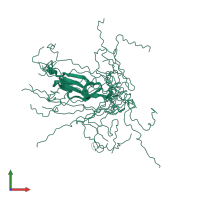 PDB entry 2kt7 coloured by chain, ensemble of 20 models, front view.