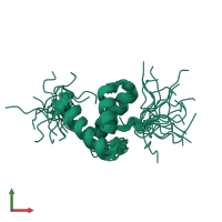 PDB entry 2kta coloured by chain, ensemble of 20 models, front view.