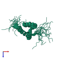 PDB entry 2kta coloured by chain, ensemble of 20 models, top view.