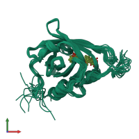 PDB entry 2ktd coloured by chain, ensemble of 15 models, front view.