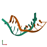 PDB entry 2ktp coloured by chain, front view.