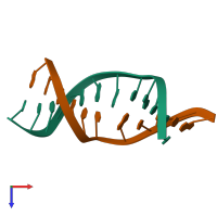 PDB entry 2ktp coloured by chain, top view.
