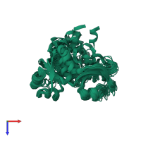 PDB entry 2ktv coloured by chain, ensemble of 24 models, top view.