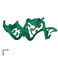 PDB entry 2ktz coloured by chain, ensemble of 10 models, top view.