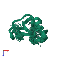 PDB entry 2kum coloured by chain, ensemble of 30 models, top view.