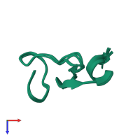PDB entry 2kus coloured by chain, ensemble of 20 models, top view.