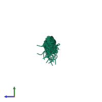 PDB entry 2kv5 coloured by chain, ensemble of 20 models, side view.