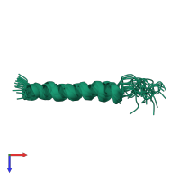 PDB entry 2kv5 coloured by chain, ensemble of 20 models, top view.