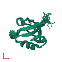 PDB entry 2kv8 coloured by chain, ensemble of 20 models, front view.