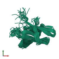 PDB entry 2kw1 coloured by chain, ensemble of 20 models, front view.