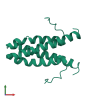 Cyclin-dependent kinase 2-associated protein 1 in PDB entry 2kw6, assembly 1, front view.