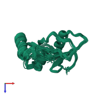 PDB entry 2kwc coloured by chain, ensemble of 20 models, top view.