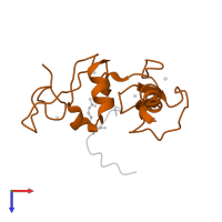 Zinc finger protein DPF3 in PDB entry 2kwn, assembly 1, top view.