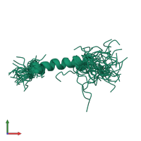 PDB entry 2kwt coloured by chain, ensemble of 36 models, front view.