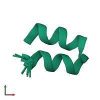 PDB entry 2kxa coloured by chain, ensemble of 10 models, front view.