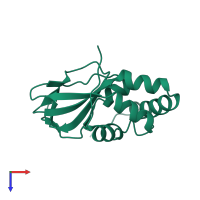 Cyclic nucleotide-gated potassium channel mll3241 in PDB entry 2kxl, assembly 1, top view.