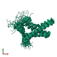 PDB entry 2kyh coloured by chain, ensemble of 20 models, front view.