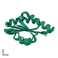 PDB entry 2kyr coloured by chain, ensemble of 20 models, front view.