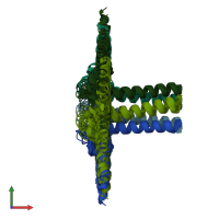 PDB entry 2kyv coloured by chain, ensemble of 20 models, front view.