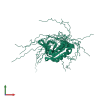 PDB entry 2kyy coloured by chain, ensemble of 20 models, front view.