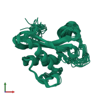 PDB entry 2kzx coloured by chain, ensemble of 20 models, front view.