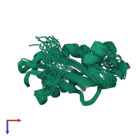 PDB entry 2kzx coloured by chain, ensemble of 20 models, top view.