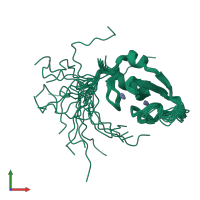 PDB entry 2l0b coloured by chain, ensemble of 20 models, front view.