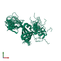 PDB entry 2l0c coloured by chain, ensemble of 20 models, front view.