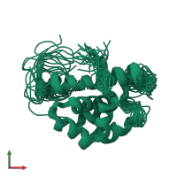 PDB entry 2l0r coloured by chain, ensemble of 31 models, front view.