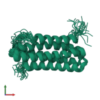 PDB entry 2l10 coloured by chain, ensemble of 20 models, front view.