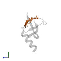 Histone H3.2 in PDB entry 2l11, assembly 1, side view.