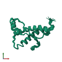 PDB entry 2l1d coloured by chain, ensemble of 20 models, front view.