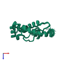 PDB entry 2l1d coloured by chain, ensemble of 20 models, top view.