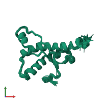 PDB entry 2l1e coloured by chain, ensemble of 20 models, front view.