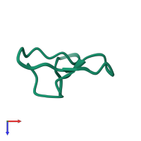 PDB entry 2l1j coloured by chain, ensemble of 20 models, top view.