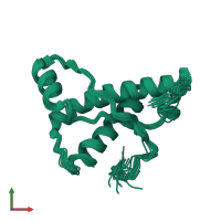 PDB entry 2l1k coloured by chain, ensemble of 20 models, front view.