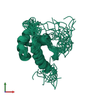 PDB entry 2l1p coloured by chain, ensemble of 20 models, front view.