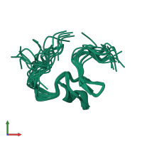 PDB entry 2l1q coloured by chain, ensemble of 20 models, front view.