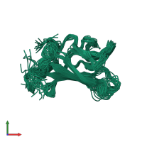 PDB entry 2l21 coloured by chain, ensemble of 20 models, front view.