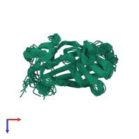 PDB entry 2l21 coloured by chain, ensemble of 20 models, top view.