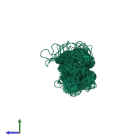 PDB entry 2l26 coloured by chain, ensemble of 10 models, side view.